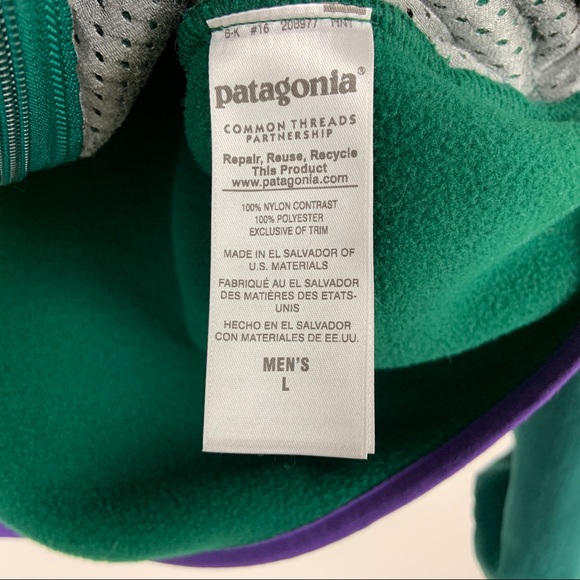 Patagonia Synchilla Full Hoodie Jacket Large Green - Picture 4 of 5